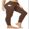 Heathyoga Leggings with Pockets for Women Tummy Control High Waisted Yoga Pants Women Compression Workout Leggings Brown view 1