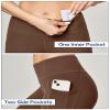 Heathyoga Leggings with Pockets for Women Tummy Control High Waisted Yoga Pants Women Compression Workout Leggings Brown view 4