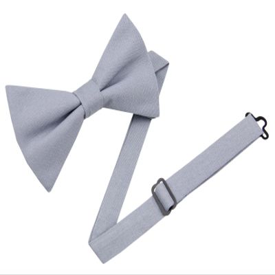 Entwineno Mens Charm Linen Bowties - Classic Pretied Bow Ties for Men Wedding Groomsmen (Dusty Blue, M (Children))