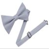 Entwineno Mens Charm Linen Bowties - Classic Pretied Bow Ties for Men Wedding Groomsmen (Dusty Blue, M (Children)) view 1