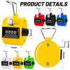 ALDMIO 12 Pcs Hand Tally Counter, 4 Digit Mechanical Tally Counter with Metal Finger Ring, Hand Held Clicker for Counting Numbers Knitting Coaching Golf Lap Fishing School Sports Event view 3