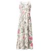 Women's Dresses Beach Floral Print Casual Dresses with Pockets Round Neck Sleeveless Cotton Linen Long Dress Women's Tropical Dresses White Tank Maxi Dresses for WomenMedium,7-Green view 3
