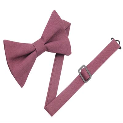 Entwineno Mens Charm Linen Bowties - Classic Pretied Bow Ties for Men Wedding Groomsmen (Chianti, L (Youth, Adult))