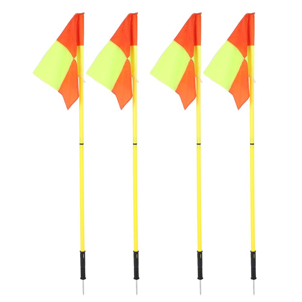 gernie Soccer Corner Flags Set of 4, Football Flags 4.9ft Soccer Training Agility Poles, Portable Football Field Corner Flags with Storage Bag, Plastic Soccer Flag Poles, gernie93ups7xioq