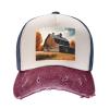 Fall Country Barn Stylish Faded Denim Baseball Cap-Vintage Washed Hat,Adding A Vintage Touch to Your Outfit view 3