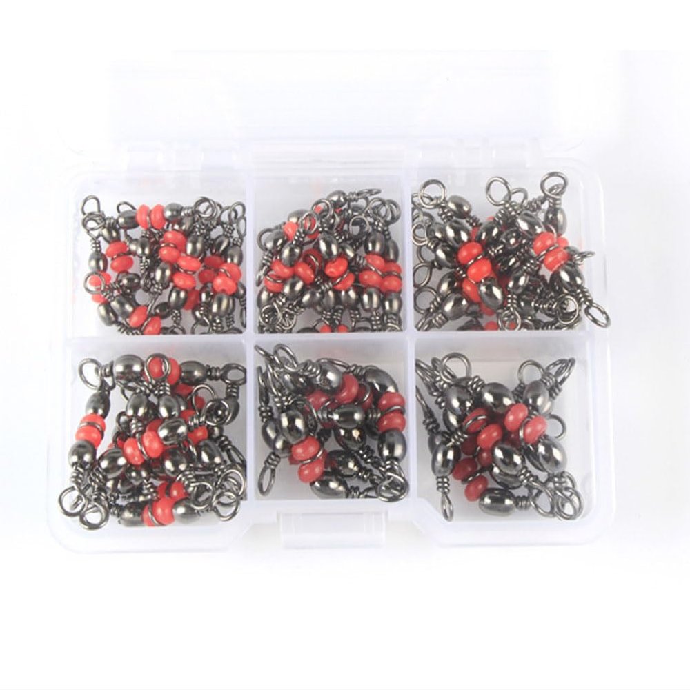Cuoyuqie 60pcs Fishing Swivels Kit Three 3 Way Swivels Rolling Barrel Swivel Cross Line Swivel