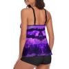Bathing Suits For Women Over 50 Swim Romper with Built In Bra and Pockets Cute One Piece Swimsuit Curvy Swimsuits For Women Tummy Control Tummy Control Tankini Swimsuits For Women(D-Purple,Medium) view 4