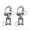 NineFit Basics Marine Grade 316 Stainless Steel Rotary Shackle Hand Pull Spring Buckle Quick Release Shackle for Hoisting and Traction (2Pcs, 2-3/4""(70mm)) view 1