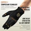 Copper Tech Plus Golf Gloves Men Right Handed Golfer or Left Handed Golfer (2nd Gen) | Copper Compression Joint Support Golf Glove (Black/Black, Medium-Large, Right) view 2
