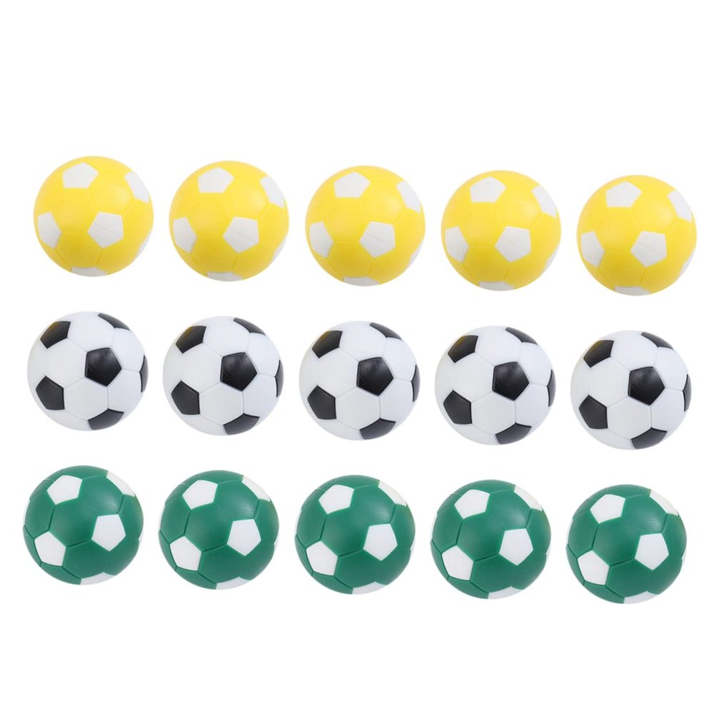BESPORTBLE 15pcs Replacement Foosball Table Balls Mini Soccer Balls Tabletop Soccer Game Traditional Pattern Random Color