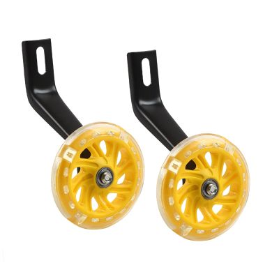 DubMag Castor WheelsFixed castors Training Wheels Heavy Duty Kids Bicycle Stabiliser Adjustable Training Side Wheels Suit for 14 16 18 20 Inch Childrens Bike (Color : Yellow, Size : 16in)