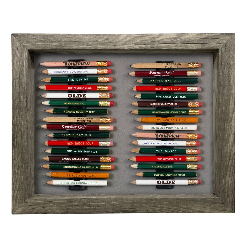 Eureka Golf Pencil Display Case | Holds 32 Round or Hexagonal Golf Pencils | Gray/Gray| Made in The USA