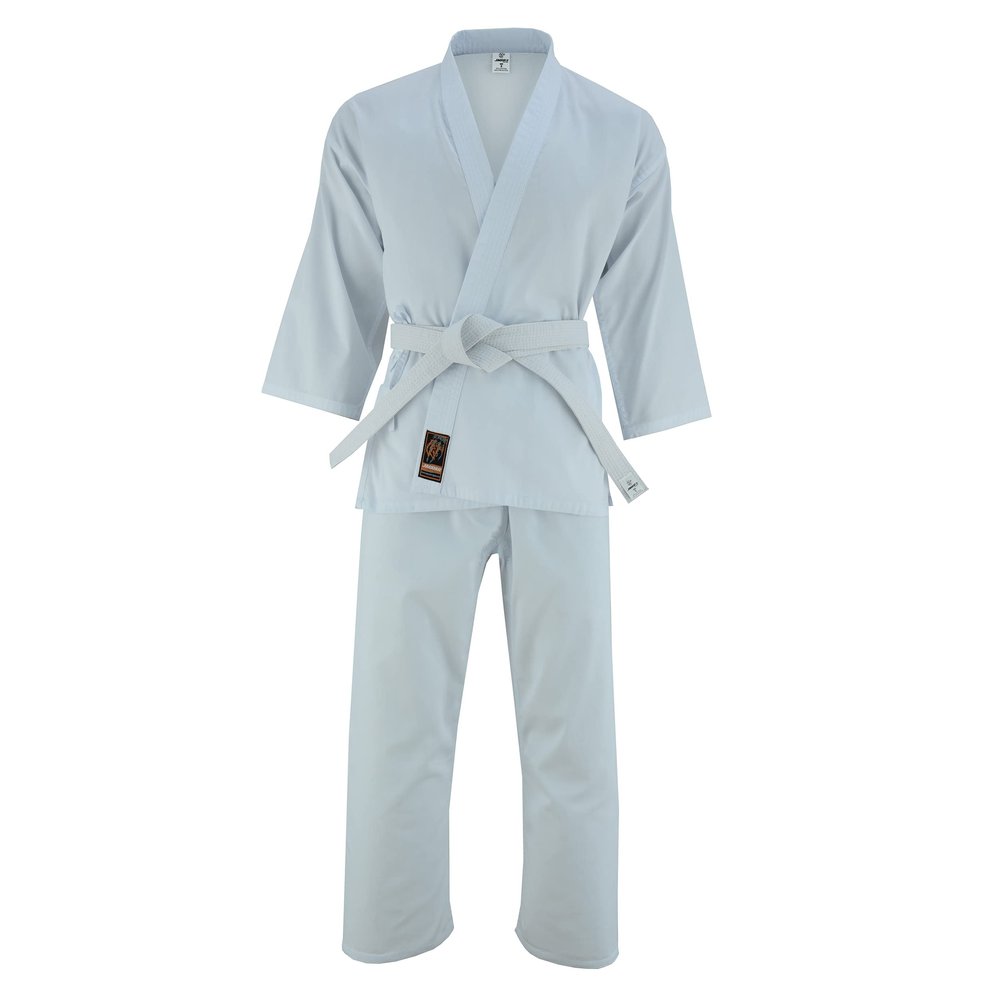 JAGUAR PRO GEAR - Regular Lightweight Karate Gi Uniforms With Belt Kids Adults Unisex (US, Alpha, 4X-Small, Regular, Regular, White)