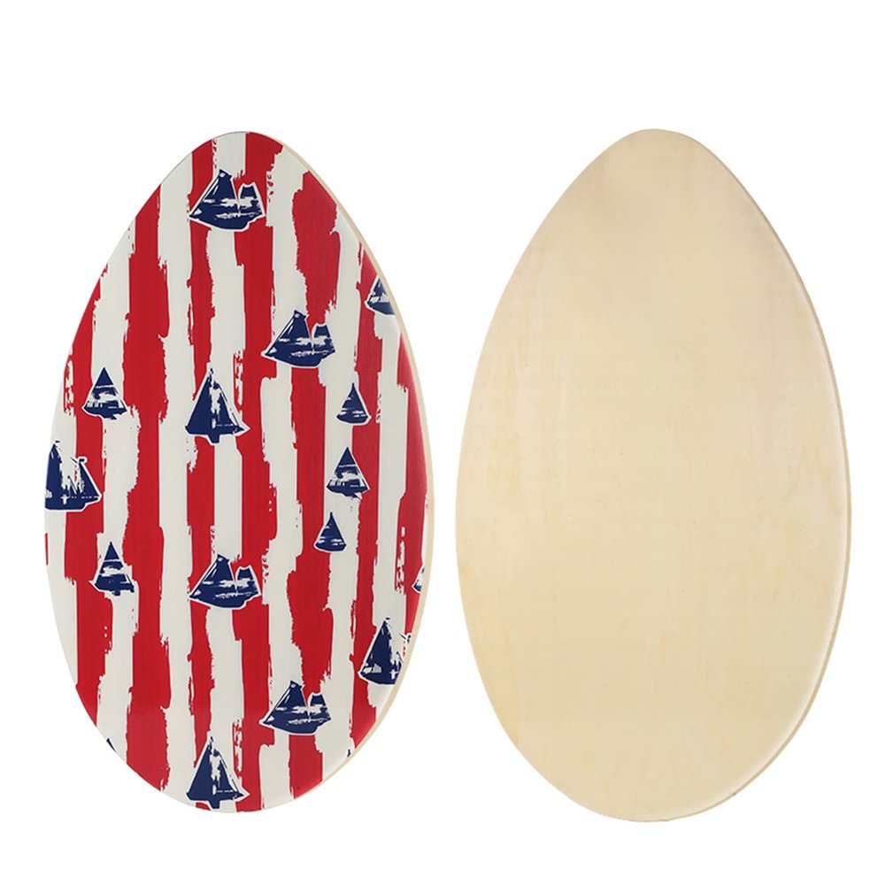 HQO LOVL Skimboard 35 inch Skim Board for Kids Adults Wooden Skim Boards with High Gloss Coat for Beach Skimboards for Beginners to Intermediate (Sailboat)