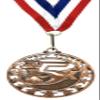 Express Medals 10 Pack of 2.5 Inch Die Cast Metal 5K Race Run Walk Award Medallions with Antique Bronze Finish and Red White & Blue Neck Ribbons Running Male Female Charity Event SSM view 2