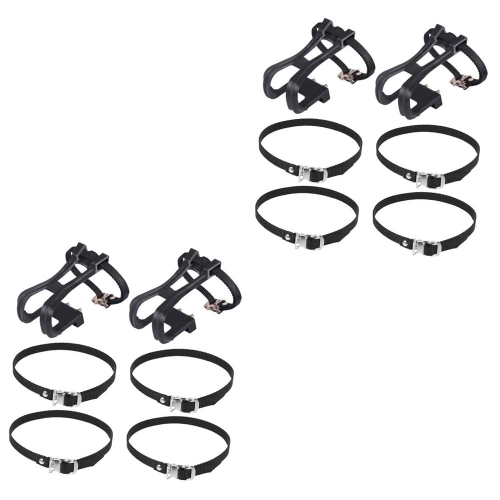 SUPVOX 2sets Professional Bike Toe Clips Wear-Resistant Toe Cages Straps for and Road Cycling Lightweight Easy to Install for Enhanced Pedal Control