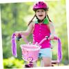 LIOOBO Children's Car Basket Kids Suits Bicycle Handlebar Basket Boys Bikes for Bike Kids White Girls Bicycle with Flowers Baby Pink Electric Wire Manual Plastic view 2