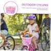 LIOOBO Children's Car Basket Kids Suits Bicycle Handlebar Basket Boys Bikes for Bike Kids White Girls Bicycle with Flowers Baby Pink Electric Wire Manual Plastic view 4