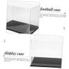 Yardwe Football Display Case Uv Protection Acrylic Storage Box for Footballs Design Black Base for Collectors and Home Decoration view 2