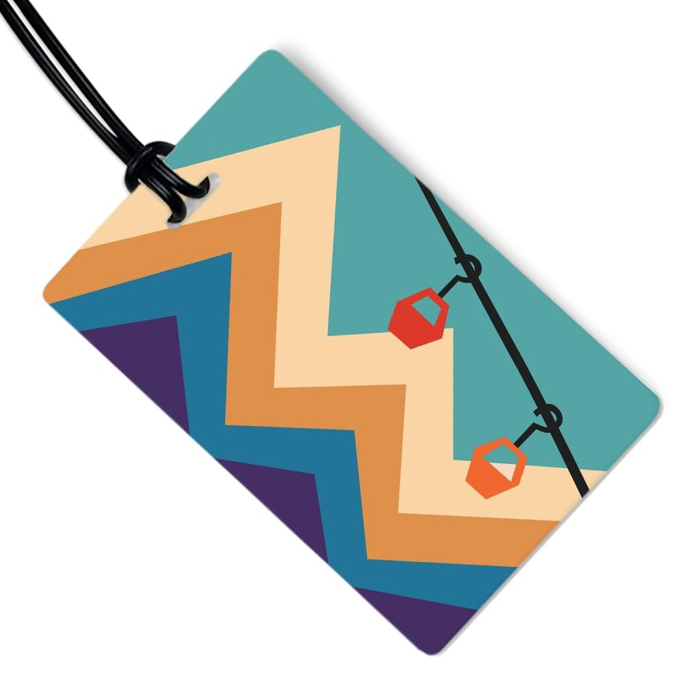 R. Nichols Ski Lift Luggage Tag - Sturdy Waterproof Plastic Travel Labels for Baggage, Suitcases, Backpacks, and Diaper Bags, 2.5 Inch x 4 Inch Tag with Black Loop Attachments