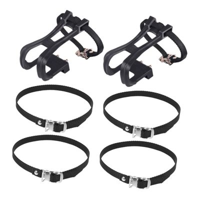 balacoo 1set Bike Toe Clips Convenient Straps for and Road Easy Installation and Disassembly Compatible All Foot Lightweight
