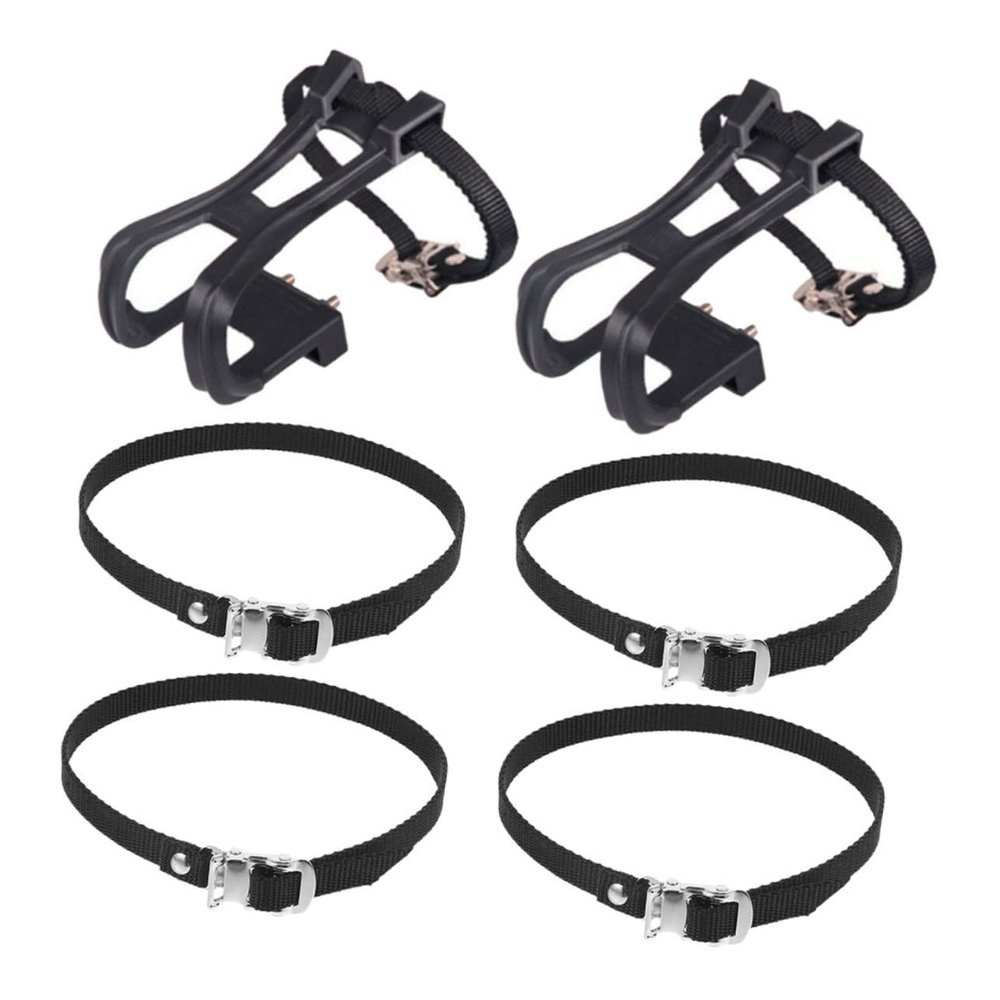 balacoo 1set Bike Toe Clips Convenient Straps for and Road Easy Installation and Disassembly Compatible All Foot Lightweight