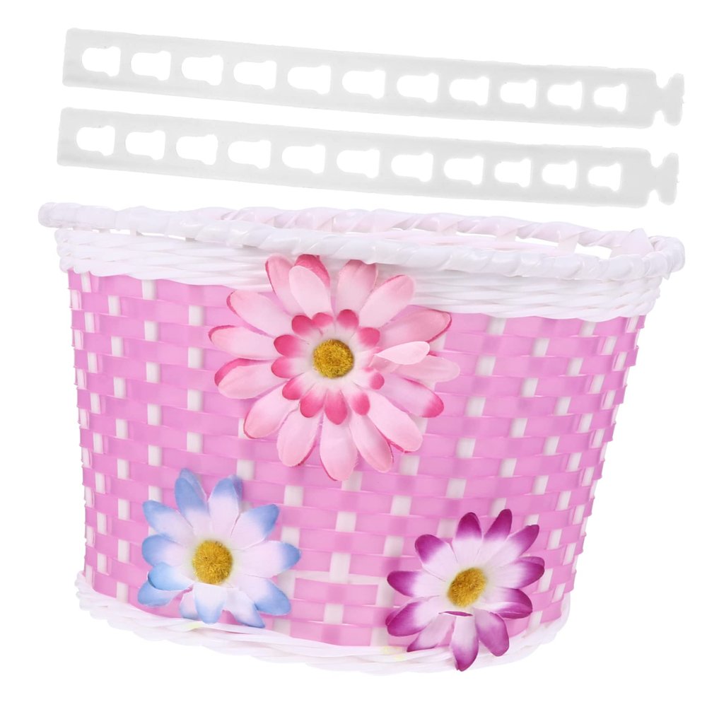 balacoo Front Handlebar Basket for Boys and Girls Cute Woven Storage for Carrying Toys and Stuffed Animals and Sturdy Design