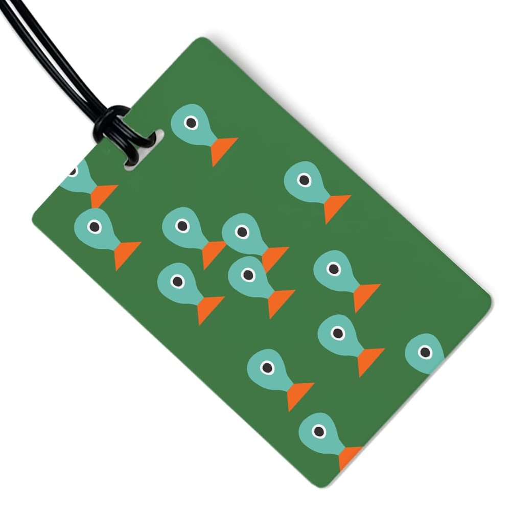 R. Nichols Fishies Luggage Tag - Sturdy Waterproof Plastic Travel Labels for Baggage, Suitcases, Backpacks, and Diaper Bags, 2.5 Inch x 4 Inch Tag with Black Loop Attachments