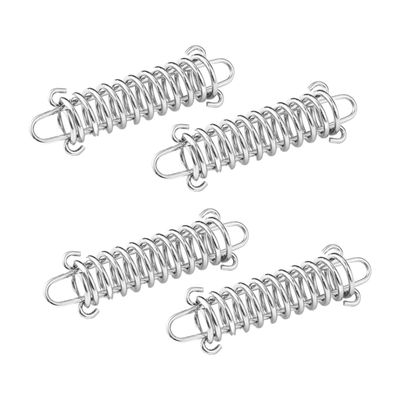 balacoo 4pcs Tent Spring Buckle Tent for Camping Outdoor Guy Ropes Tarp Clamps Tent Guy Line Tent Rope Buckle Lock Grip Instant Clip Tent Swing Stainless Steel Multifunction Deck, 12x3.5cm, Silver