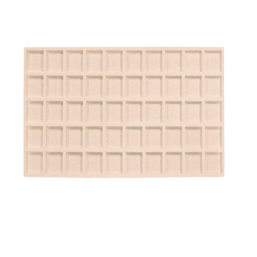 5 Pc 50 Slot Pendant Jewelry Showcase Display Tray Inserts (Beige)