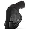 Black OWB Leather Revolver Holster Left Hand. Fit for Revolvers 38 J Frame, Ruger LCR, S&W, M&P, Bodyguard BG38, Taurus 85. Leather Holsters for Revolvers - Maxx Carry view 1