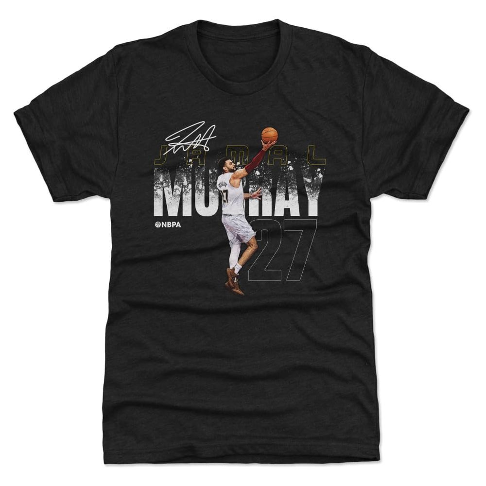500 LEVEL Jamal Murray Men's Premium T-Shirt - Jamal Murray Denver Dissolve WHT (Tri Black, XXX-Large)