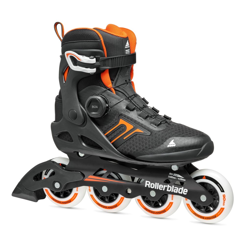 Rollerblade Macroblade 90 BOA Men's Adult Fitness Inline Skate, Black and Orange