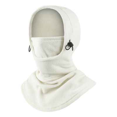 Ski Mask Balaclava Face Cove Thermal Headwear Windproof Hood Face Mask for Camping Biking Riding Outdoor Activities Fishing, White, 42cmx48cm