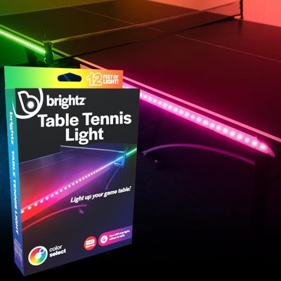 Brightz LED Ping Pong Table Light - Glow in the Dark Ping Pong Accessories - LED Strip Light for Tennis Table - Perfect Fathers Day Stocking Stuffer - Supplements Paddle & Balls
