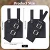 NBEADS Back Sword Holster, 6.1x10.28 Inch PU Leather Sword Bag Sword Carry Bag with Alloy Fencing Sheath Sword Storage Bag Sword Carry Case for Samurai Cosplay Costume Halloween Party, Black view 2