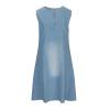 Generic Women Denim Shirt Dresses Short Sleeve Distressed Jean Dress Button Down Casual Overall Summer Tunic Top Midi Dress, Large, A03_blue view 4