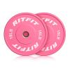 RITFIT Pink Weight Plates, 2 Inch Olympic Barbell Weight Plate, Bumper Plates With Steel Insert, Pink Weights for Gym and Home view 1