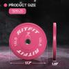 RITFIT Pink Weight Plates, 2 Inch Olympic Barbell Weight Plate, Bumper Plates With Steel Insert, Pink Weights for Gym and Home view 2