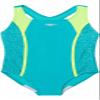 Speedo Girls Racerback Sport Splice One Piece Swimsuit (US, Alpha, X-Large, Regular, Turkish Sea Blue/Neon Light Green) view 1