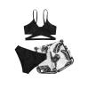 2024 Women's 3 Piece High Waisted Hawaiian Tropical Print Halter Bikini Swimsuit Bathing Suit Briefs with Boyshorts