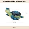 SEAKINGDOM YHH Sea Turtle Jewelry Box with Lid - Resin Decorative Trinket Storage Box for Women, Cute Blue Turtle Treasure Holder for Rings, Necklaces, Funny Home Decor Gift (6 Inch, Ocean Theme) view 2