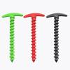 5-Pack Heavy Duty Plastic Screw Tent Pegs - Spiral Ground Anchors for Camping Sand and Outdoor Use (Red) view 3