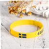 Anneome Unisex Sweden Flag Silicone Wristband 6 Pcs Country Wrist Bands Soft Sturdy view 4
