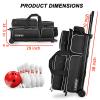 LARIPOP 3 Ball Bowling Bags with Wheels,Rolling Bowling Ball Bag for 3 Balls & Accessories -Retractable Handle Extends to 38" view 2