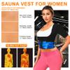 DYUAI Sauna Shirt for Women Sauna Waist Trainer for Women Sauna Suit Workout Sweat Vest Zipper Body Shaper(WBH6015-01-L) view 4