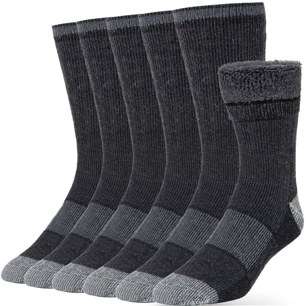 Alvada Warm Thermal Wool Socks for Winter Moisture Wicking and Breathable Cozy Boot Socks Charcoal ML