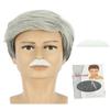 yuehong Adult Short White Gray Grandpa Wig Old Man Wig Heat Resistant Synthetic Fibers Soft Durable Breathable Costume Hair with Mustache view 2