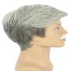 yuehong Adult Short White Gray Grandpa Wig Old Man Wig Heat Resistant Synthetic Fibers Soft Durable Breathable Costume Hair with Mustache view 4