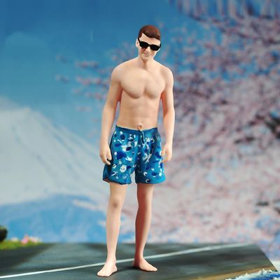 SOUFORCE 1/18 Scale Action Figure Man Summer Beach Boy with Sunglasses Tiny People Figure Model